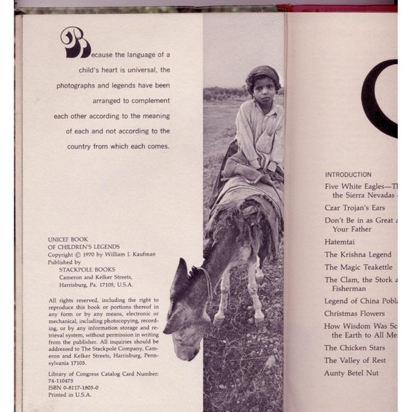 UNICEF BOOK OF CHILDREN'S LEGENDS, HC, 1st Ed 1970 - Picture 3 of 5